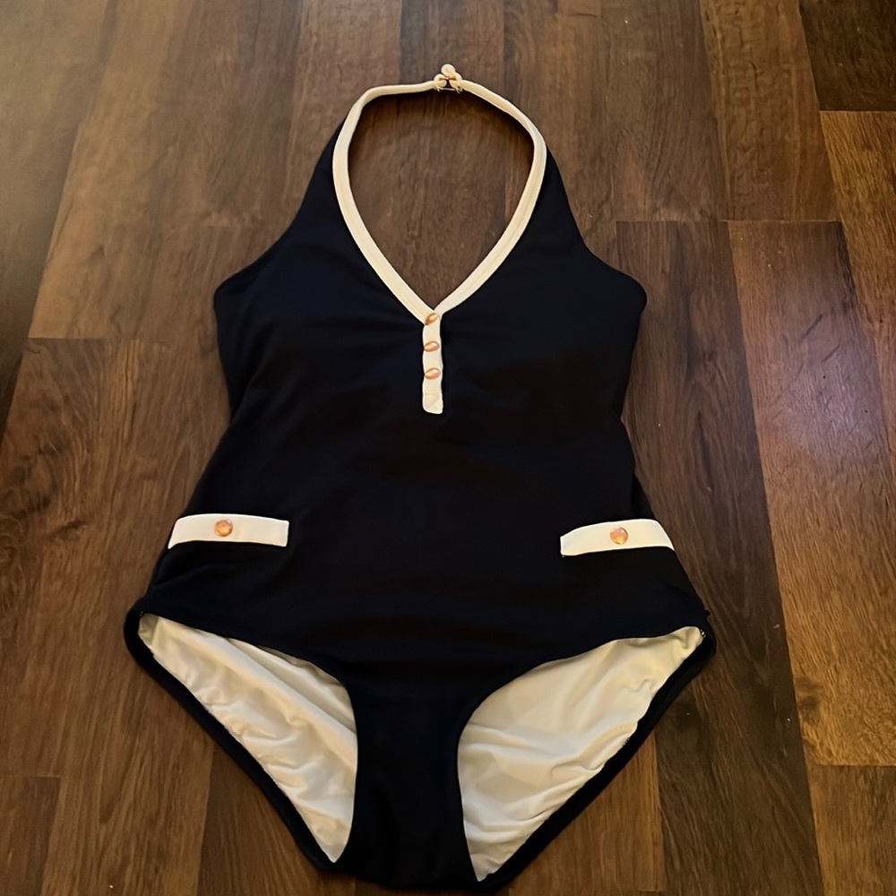 Tommy Hilfiger 1 piece blue bathing suit size 8